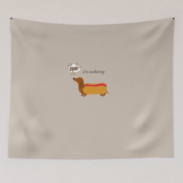 Item preview, Shh! I'm meditating Dachshund Dog - New design print by Natasha Rose Mills designed and sold by Natasha  Rose Mills.