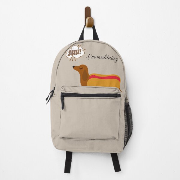 Item preview, Shh! I'm meditating Dachshund Dog - New design print by Natasha Rose Mills designed and sold by Natasha Rose Mills.