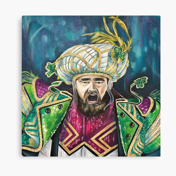 ORIGINAL ART NFL JASON KELCE PHILA EAGLES MUMMERS PRINT 12 X 18