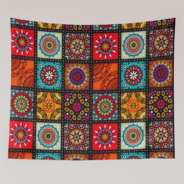 Item preview, yellow red blue geometric pattern designed and sold by JD369.