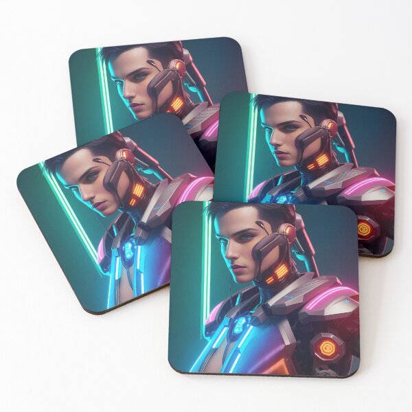Item preview, Rude Cyborg Girl Neon Lights Advanced Tech  - Cyberpunk Collection designed and sold by SpektroDesign.
