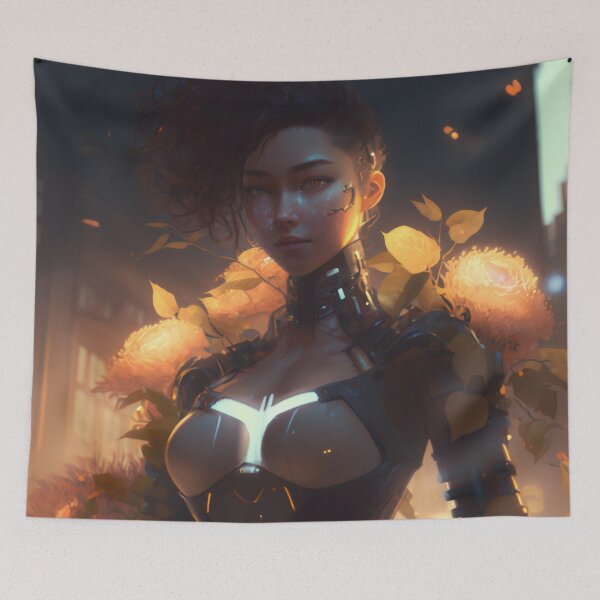 Item preview, Blooming in the Metropolis: A Girl Cyborg's Urban Oasis designed and sold by oanaunciuleanu.