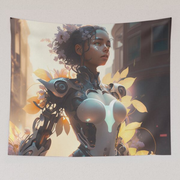 Item preview, Blooming in the Metropolis: A Girl Cyborg's Urban Oasis designed and sold by oanaunciuleanu.