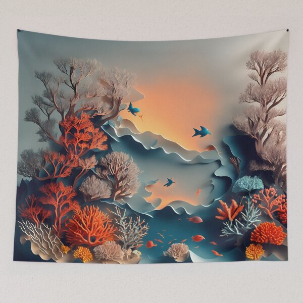 Item preview, Coral Reef in Paper art style designed and sold by FormFinder.