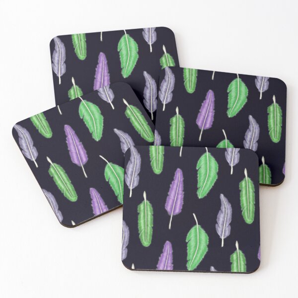 Item preview, Green and purple feathers designed and sold by MonikaSimona.