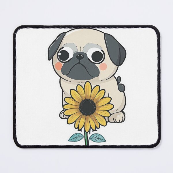 Item preview, Cute pug with a margarita flower designed and sold by enemy01.
