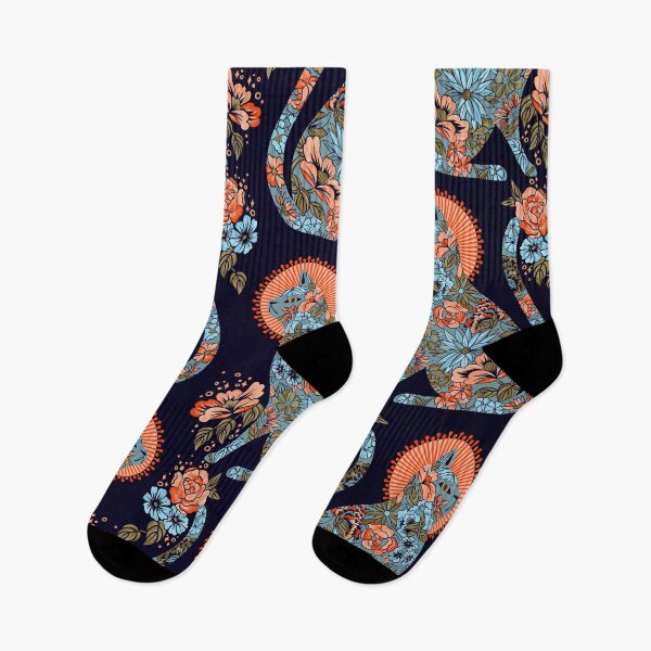 Item preview, Porcelain Cat – Navy & Coral designed and sold by Cat Coquillette.