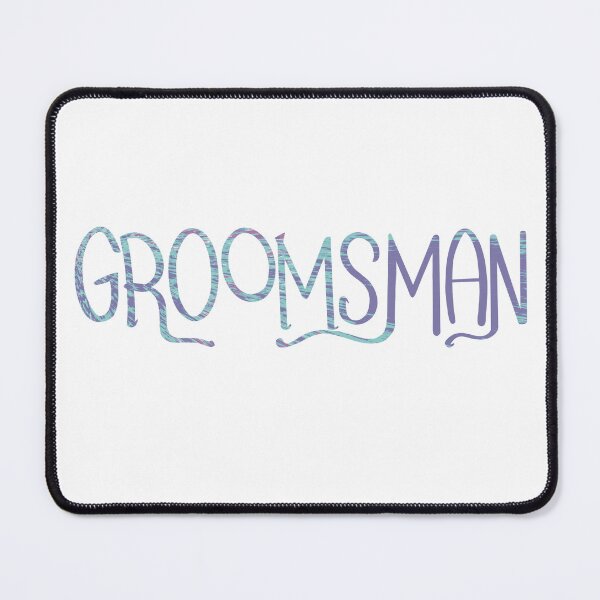 Item preview, Groomsman typography label glitch violet designed and sold by chuckletuckle.