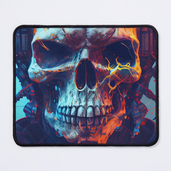 Item preview, Sci-Fi Art: Ultra Realistic Spaceship Pilot Skull Portrait in Dystopian Cyberpunk Style designed and sold by ZickDezine.