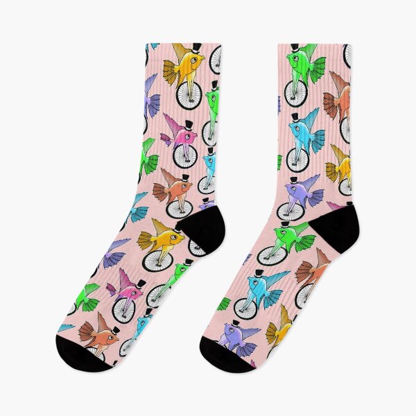 Item preview, Fish on unicycle pink designed and sold by Freddie Hagström.