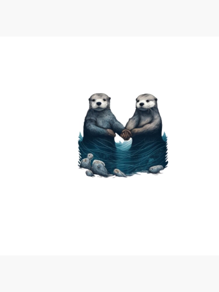 Significant Otters - Otters Holding Hands Art Print by