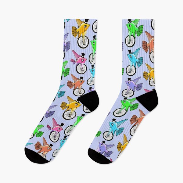 Item preview, Fish on unicycle blue designed and sold by Freddie Hagström.