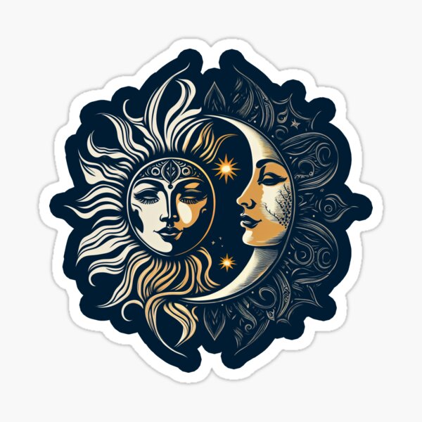 Vista previa del artículo con la obra «Eclipse solar vintage de sol y luna», diseñado y vendido por Odd World.