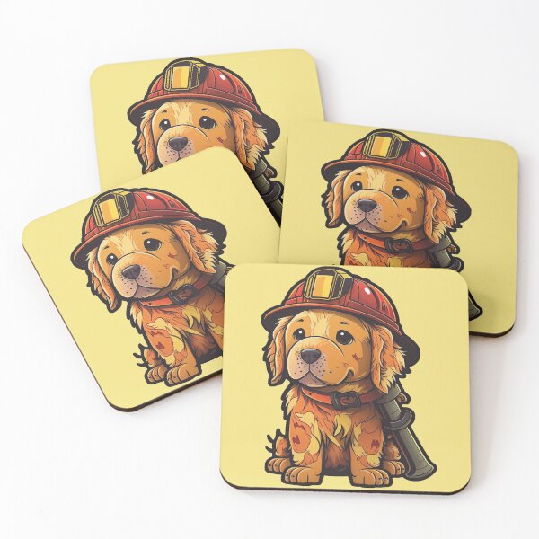 Item preview, Cute golden retriever dog dressed as firefighter designed and sold by enemy01.