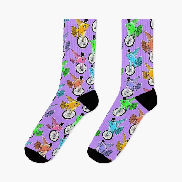 Item preview, Fish on unicycle purple designed and sold by Freddie Hagström.