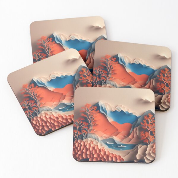 Item preview, Mountain View Dream in Paper art style designed and sold by FormFinder.