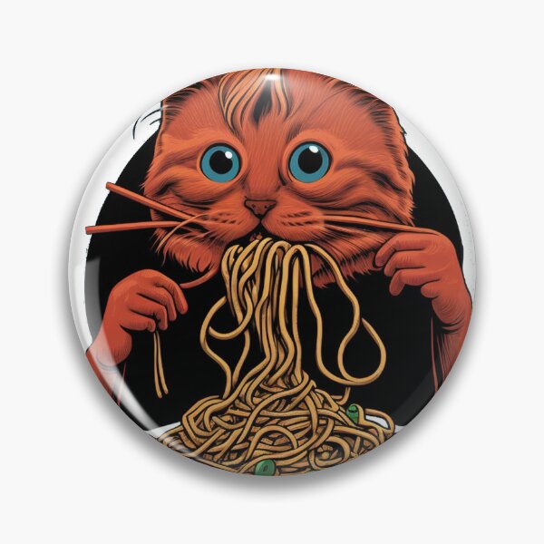 Item preview, Cute Cat Eating Spaghetti designed and sold by Coolea.