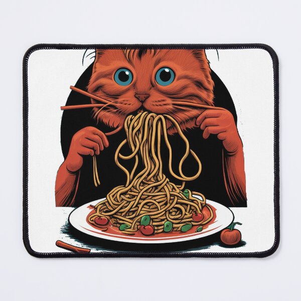 Item preview, Cute Cat Eating Spaghetti designed and sold by Coolea.