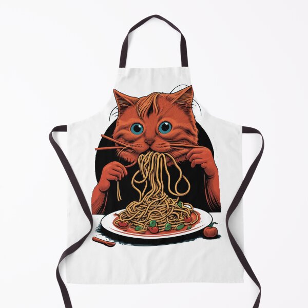 Item preview, Cute Cat Eating Spaghetti designed and sold by Coolea.