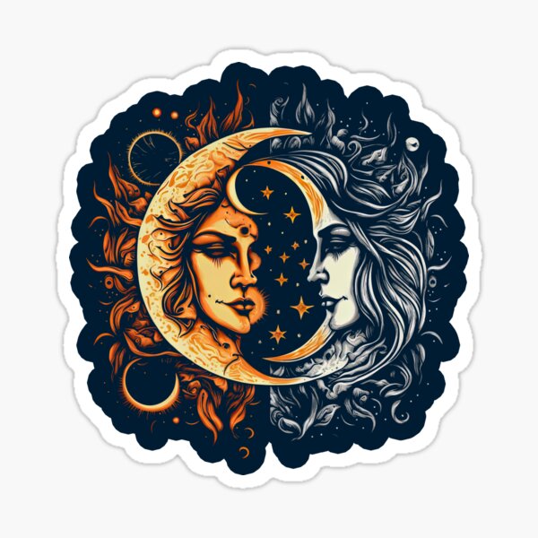Vista previa del artículo con la obra «Eclipse solar de sol y luna vintage», diseñado y vendido por Odd World.