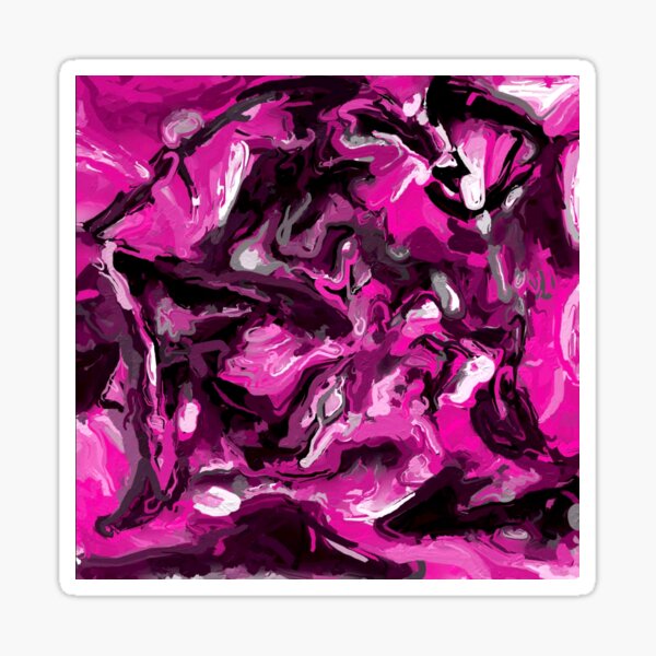 Pink, Black, White and Gray Swirls Sticker