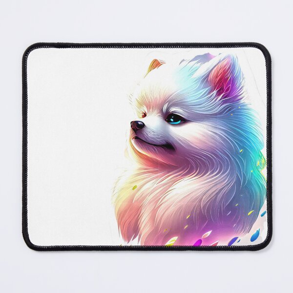 Item preview, Cute white blue-eyed Pomsky/Mini Husky Puppy digital art drawing for printables designed and sold by BHC-P.