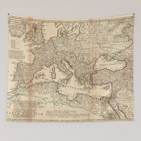 Item preview, Ancient Roman Empire map, 1709 by Guillaume de L'isle designed and sold by nextstepdesigns.