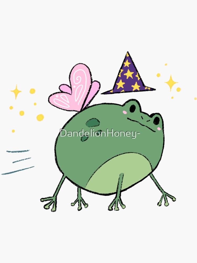 Glitter Wizard Frog Sticker