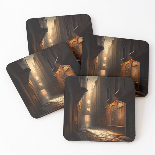 Item preview, 1800's styled cobbled city street at dusk designed and sold by GO0BER.