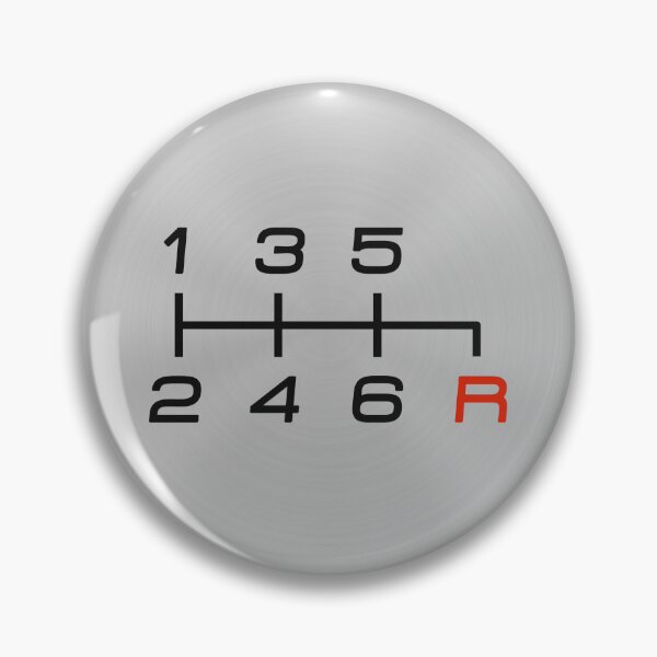 Item preview, 6-speed Manual Transmission Shift Pattern (red reverse on bottom right) designed and sold by ApexFibers.