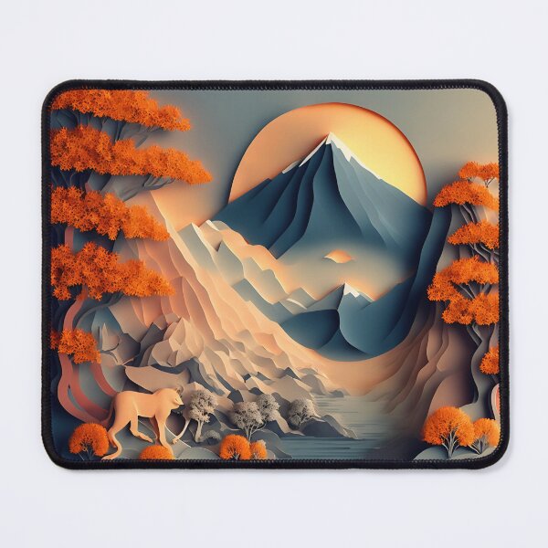 Item preview, Mountain Lion in Paper art style designed and sold by FormFinder.