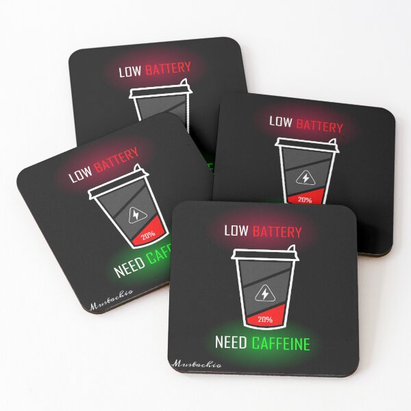 Item preview, Low Battery, Need Caffeine designed and sold by Mustachio-Draws.