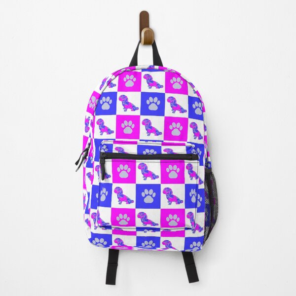 Item preview, Shihpoo Dog & Paw Print Crazy Hot Pink & Blue Swirls designed and sold by AMSonArt.