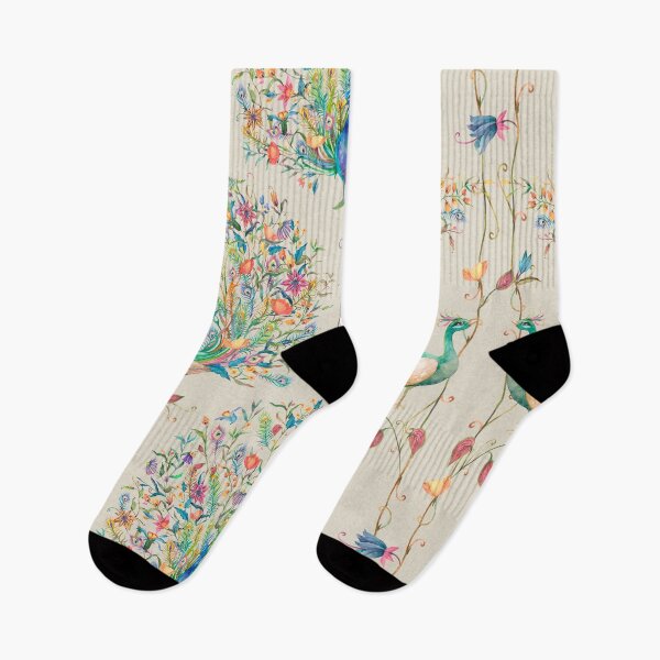 Item preview, Vintage Floral Peacock Watercolor Pattern designed and sold by PureVintageLove.