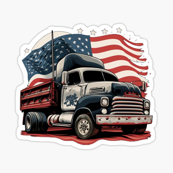 Now You Know What An AWESOME Trucker Looks Like American Flag Truck Driver  Gifts Vintage Trucker Design Sticker for Sale by DownHomeCrafts