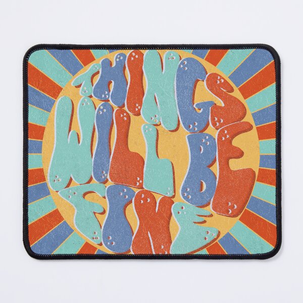 Item preview, Things Will Be Fine Quote Retro 70s Inspired - Blue/Red designed and sold by Abbey Willis.