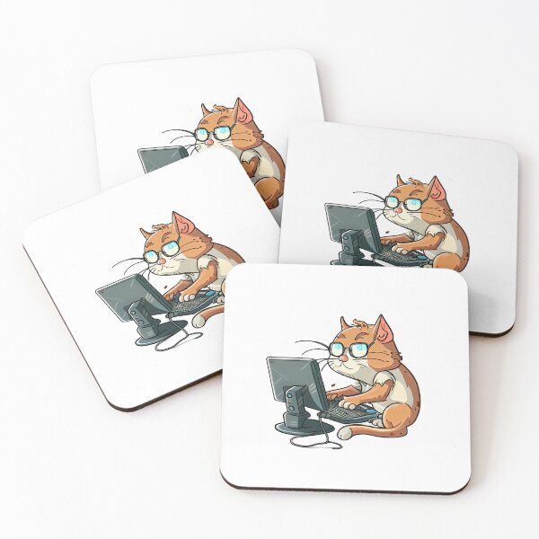 Item preview, Cat on a computer designed and sold by alnamla.