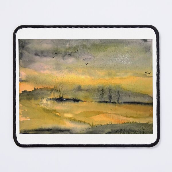 Item preview, Sunset over a field designed and sold by watercolorsLiz.