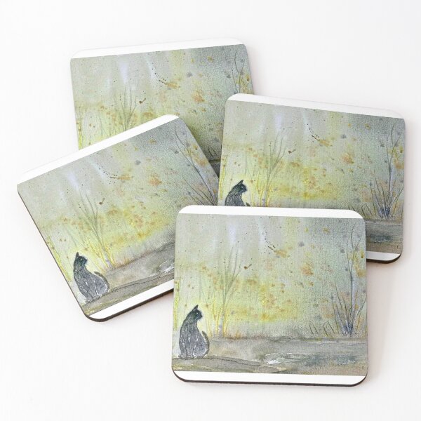Item preview, Cat in a field designed and sold by watercolorsLiz.
