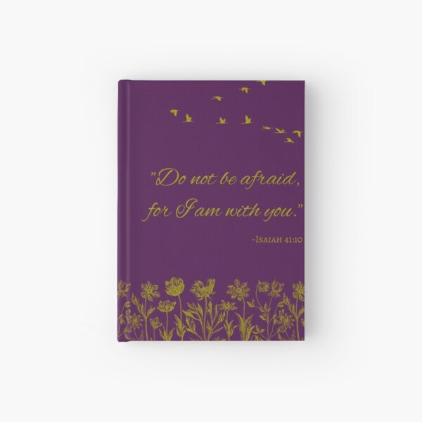 Isaiah 41:10 purple & gold design Hardcover Journal