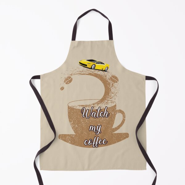 Item preview, Watch My Coffee Thrill Driver Funny Yellow Sports Car Commercial Humor designed and sold by JoyOfHopeStore.