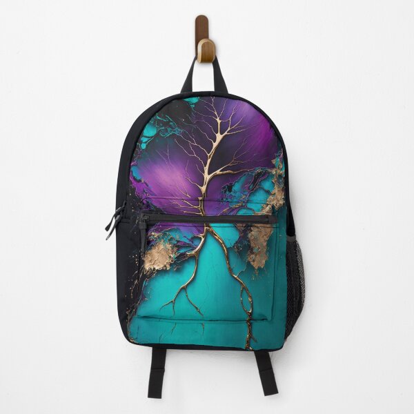 Item preview, Purple Teal Gold Galaxy - Abstract Alcohol Ink Resin Art designed and sold by inkvestor.