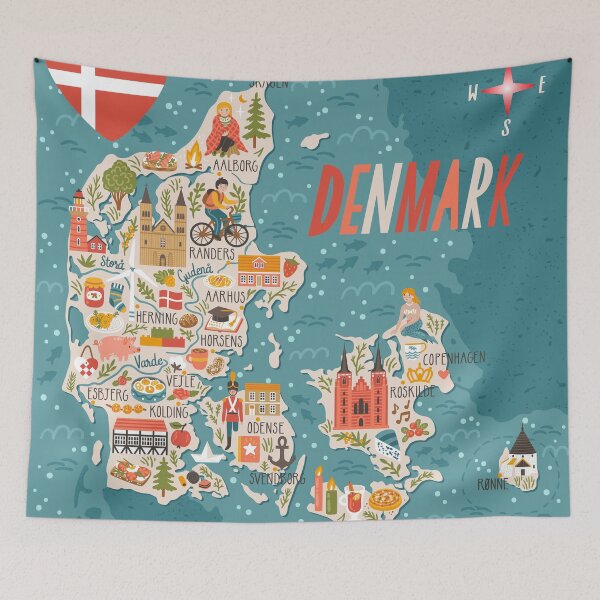 Item preview, Denmark Map designed and sold by mattpanta.