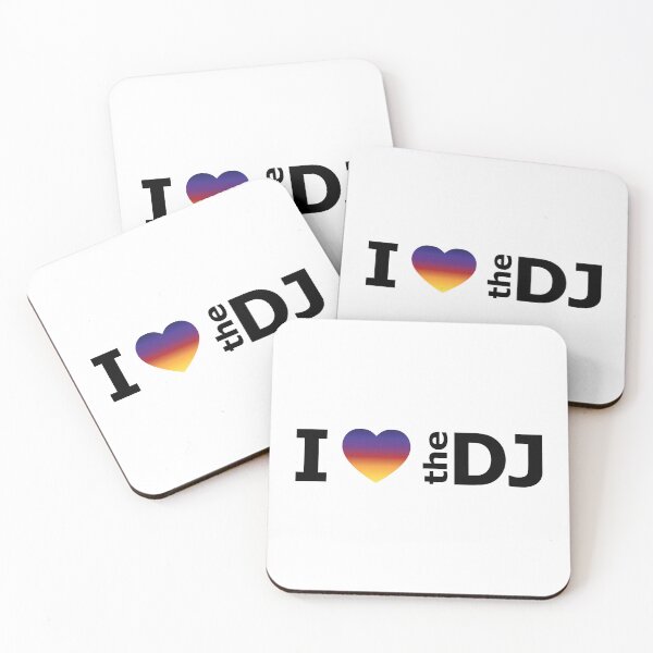 Item preview, I love the DJ, text design, music, gift for dj, disc jockey, color heart designed and sold by wondertree.