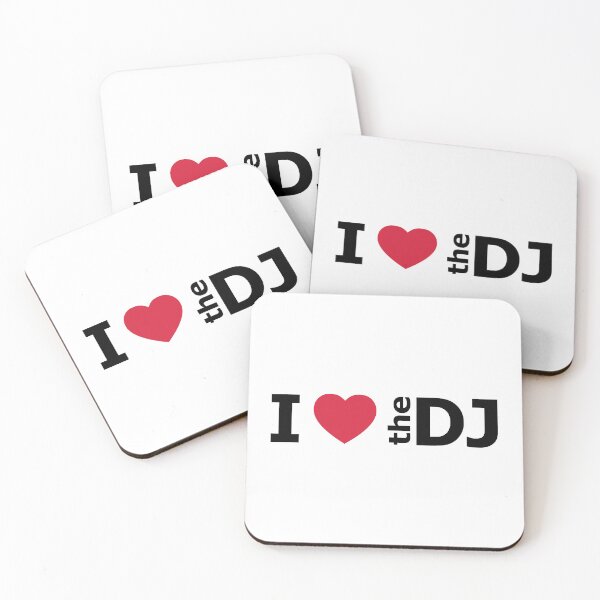 Item preview, I love the DJ, text design, music, gift for dj, disc jockey, red heart designed and sold by wondertree.