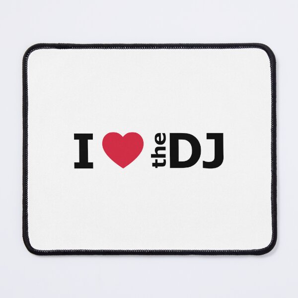 Item preview, I love the DJ, text design, music, gift for dj, disc jockey, red heart designed and sold by wondertree.