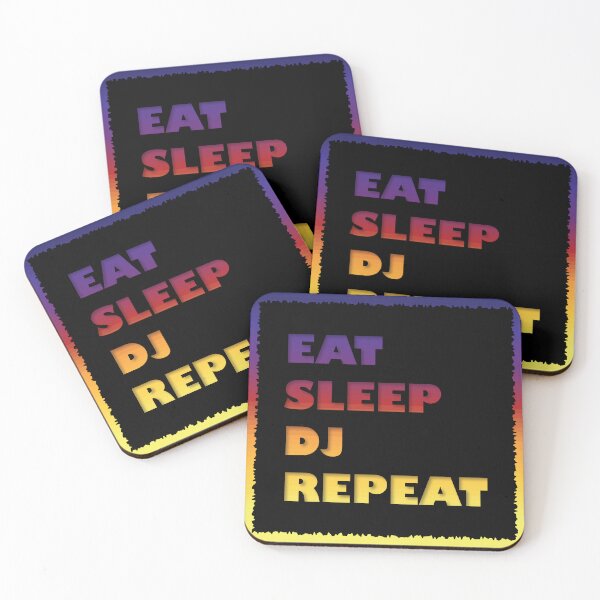 Item preview, Eat Sleep DJ Repeat, funny text design, music, gift for dj, disc jockey designed and sold by wondertree.