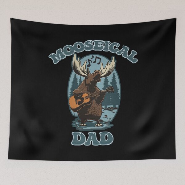 Item preview, Mooseical - Musical Dad Moose with a Acoustic Guitar  designed and sold by RailoImage.