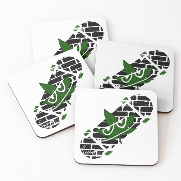Item preview, Smirk Weed Graffiti Brick Wall Skateboard designed and sold by efoze.