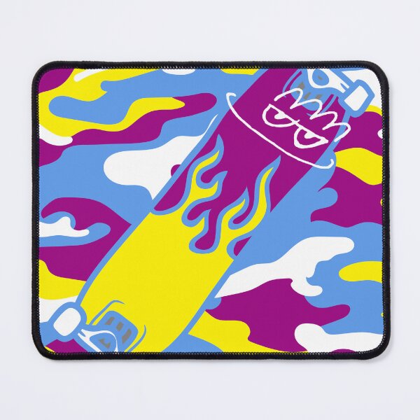 Item preview, Smirk Purple Camouflage Flame Skateboard designed and sold by efoze.